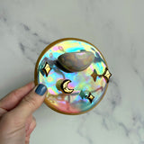 Round Rainbow Jewelry Wall Hanging Ring Dish Necklace Display with Gold Stars