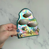 Fancy Rainbow Jewelry Wall Hanging 3 Dish Necklace Display with Gold Stars