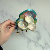 Fancy Rainbow Jewelry Wall Hanging 3 Dish Necklace Display with Gold Stars