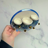 Round Cloud Jewelry Wall Hanging Ring Dish Necklace Display with Gold Stars G