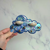 Mini Cloud Jewelry Wall Hanging 2 Dish Necklace Display with Gold Stars D