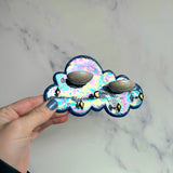 Mini Cloud Jewelry Wall Hanging 2 Dish Necklace Display with Gold Stars D