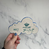 Mini Cloud Jewelry Wall Hanging 2 Dish Necklace Display with Gold Stars D