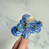 Mini Cloud Jewelry Wall Hanging 1 Dish Necklace Display with Gold Stars G