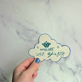 Mini Cloud Jewelry Wall Hanging 1 Dish Necklace Display with Gold Stars G