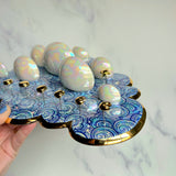 XL Cloud Jewelry Wall Hanging Ring Dish Necklace Display with Gold Moon H