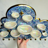 XL Cloud Jewelry Wall Hanging Ring Dish Necklace Display with Gold Moon H