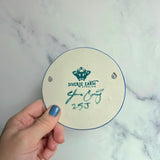 Mini Round Cloud Jewelry Wall Hanging 2 Dish Necklace Display with Gold Stars F