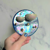 Round Cloud Jewelry Wall Hanging 2 Dish Necklace Display with Gold Stars E