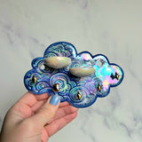 Cloud Jewelry Wall Hanging 2 Dish Necklace Display with Gold Stars C