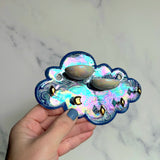 Cloud Jewelry Wall Hanging 2 Dish Necklace Display with Gold Stars C