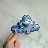 Mini Cloud Jewelry Wall Hanging 1 Dish Necklace Display with Gold Stars B