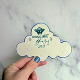 Mini Cloud Jewelry Wall Hanging 1 Dish Necklace Display with Gold Stars B