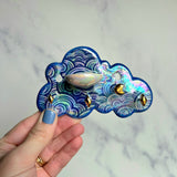 Mini Cloud Jewelry Wall Hanging 1 Dish Necklace Display with Gold Stars A