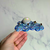 Mini Cloud Jewelry Wall Hanging 1 Dish Necklace Display with Gold Stars A