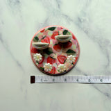 Strawberry Jewelry Wall Hanging Ring Dish Necklace Display with Daisy Flowers