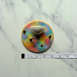 Round Rainbow Jewelry Wall Hanging Ring Dish Necklace Display with Gold Stars