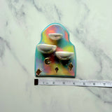 Fancy Rainbow Jewelry Wall Hanging 3 Dish Necklace Display with Gold Stars