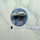 Round Cloud Jewelry Wall Hanging 2 Dish Necklace Display with Gold Stars E