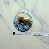 Mini Round Cloud Jewelry Wall Hanging 2 Dish Necklace Display with Gold Stars F