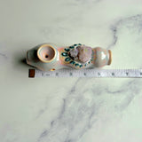 Aura Spirit Quartz Pipe, Pink Dots Crystal Porcelain Ceramic