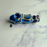 Blue Labradorite Mushroom Pipe Porcelain Ceramic Piece