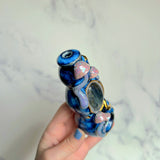 Blue Labradorite Mushroom Pipe Porcelain Ceramic Piece