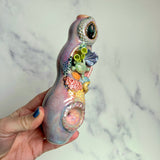 Abalone Coral Reef Pipe, Sea Turtle Ceramic Porcelain Piece