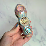 Abalone Clam Pipe Pearl Ceramic Porcelain Piece