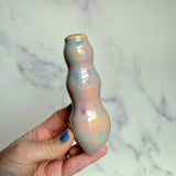 Amethyst Crystal Pipe Gold Moon Porcelain Piece