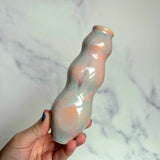 Aura Spirit Quartz Pipe, Pink Dots Crystal Porcelain Ceramic