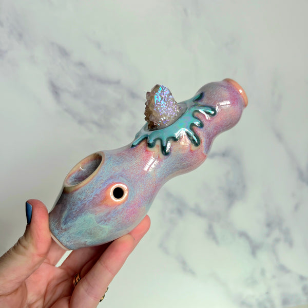 Aura Spirit Quartz Pipe, Candy Slime Crystal Porcelain Ceramic