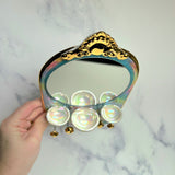 Arch Mirror Jewelry Wall Hanging Necklace Display with Ring Dishes