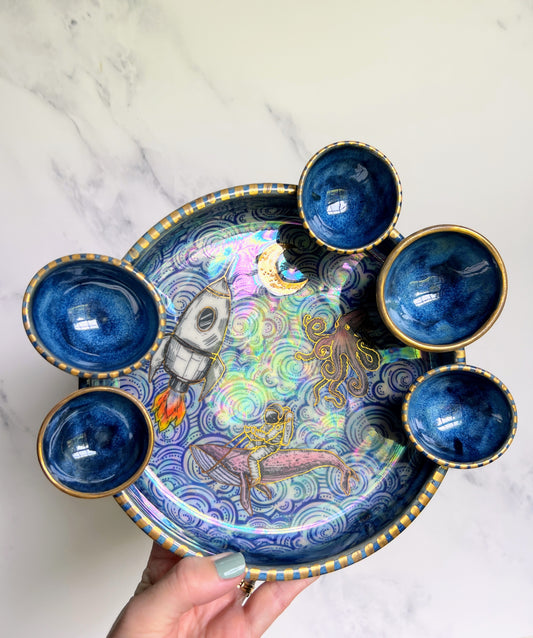 Cosmic Sea Infinity Tray, Altar Tray Witchy Jewelry Dish Platter