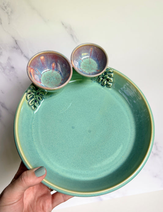 IMPERFECT Monstera Infinity Tray  Pottery Jewelry Dish Serving Platter