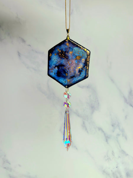 Galaxy Suncatcher Gold Stars Ornament Prisms A