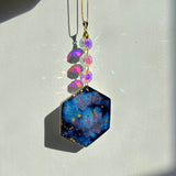 Galaxy Suncatcher Gold Stars Ornament Prisms D