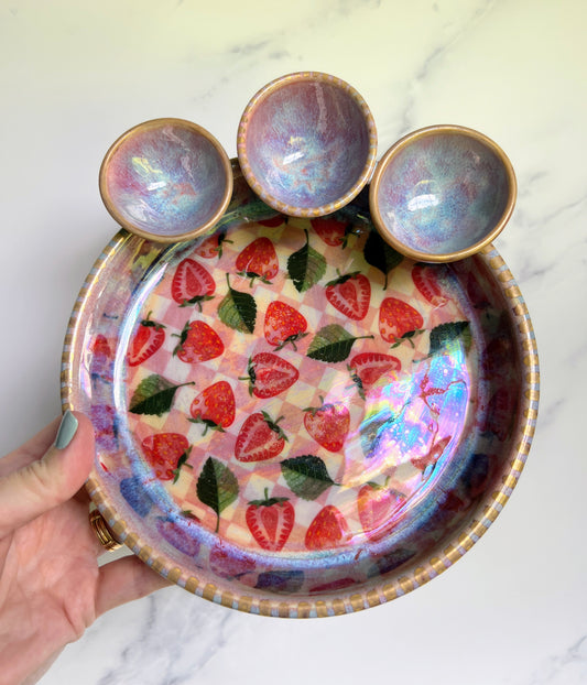 Strawberry Infinity Tray, Altar Tray Witchy Jewelry Dish Platter