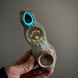 Abalone Clam Pipe Pearl Ceramic Porcelain Piece