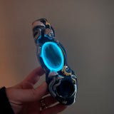 Blue Labradorite Mushroom Pipe Porcelain Ceramic Piece