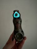 Labradorite Pipe, Pink Alien UFO Porcelain Smoking Pipe Clay Pipe