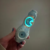 Abalone Moon Pipe with Gold