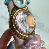Abalone Pipe with Snake and Mushroom