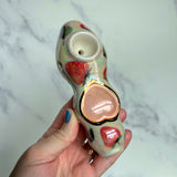 Rose Quartz Heart Pipe Strawberry