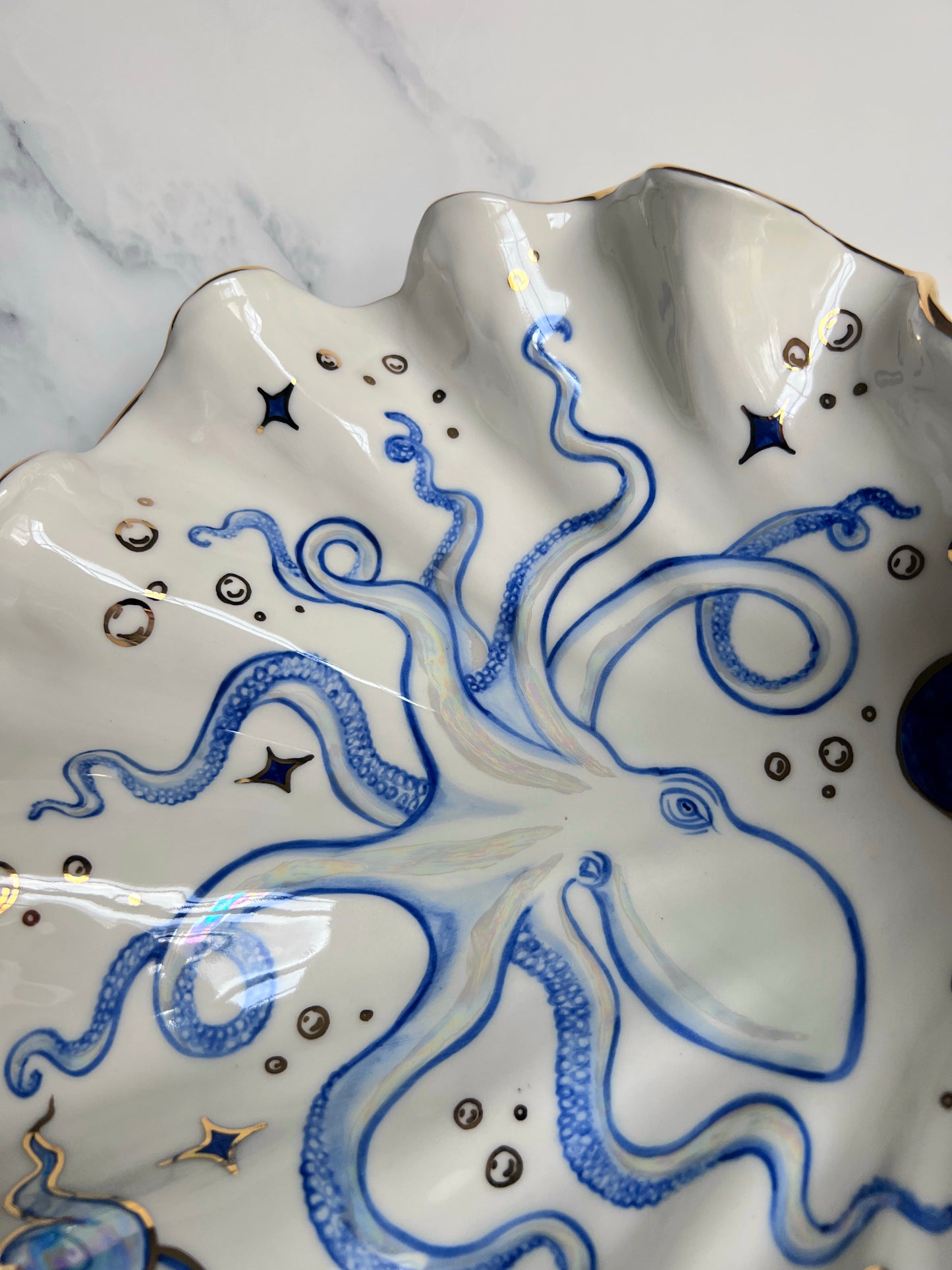 Giant Clam Shell Octopus Bowl Sculpture