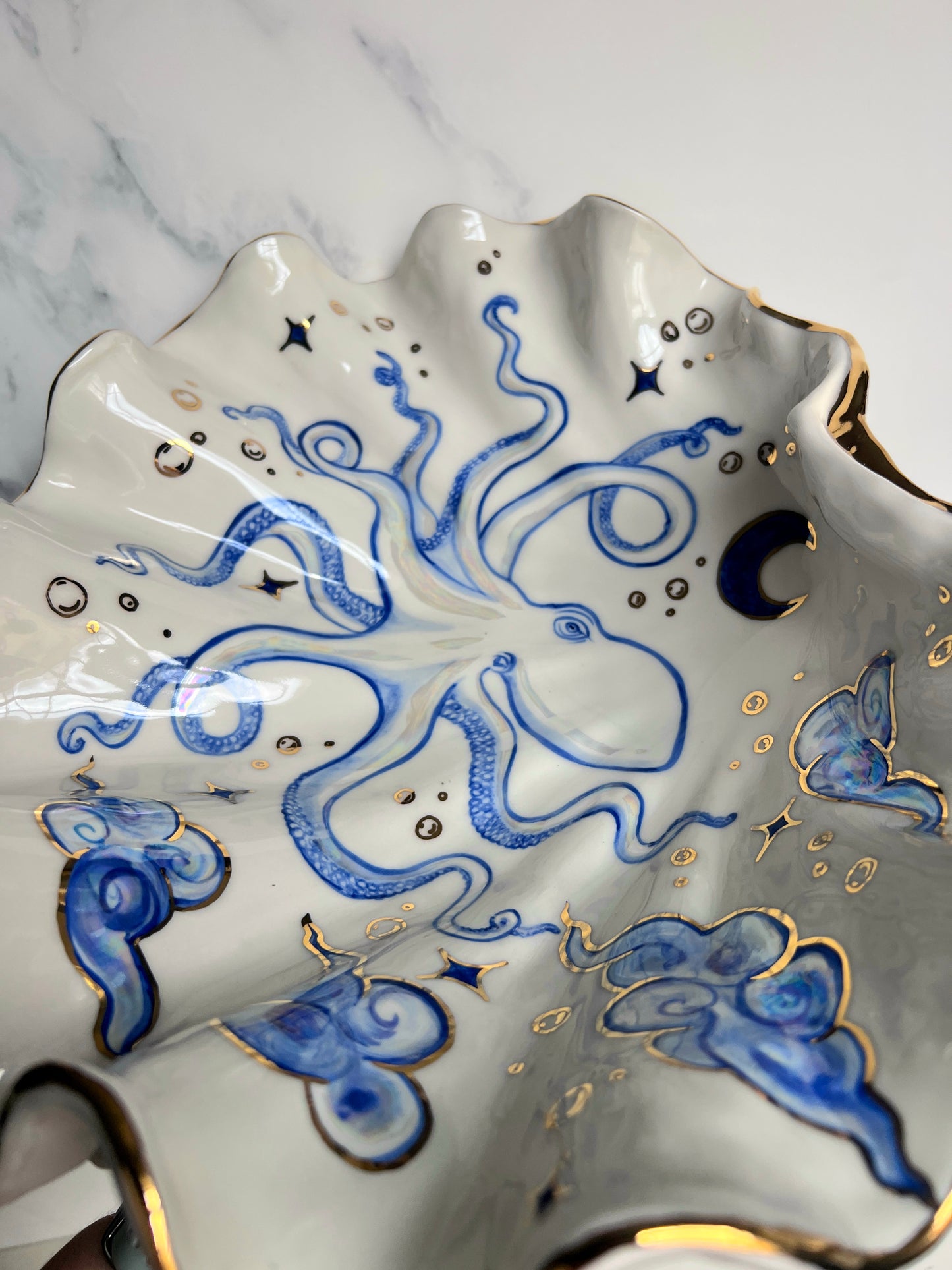 Giant Clam Shell Octopus Bowl Sculpture