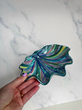 Blue Green Clam Shell Dish