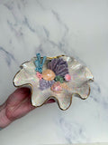 Clam Shell Bowl Coral Reef Pearl Sculpture