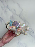 Clam Shell Bowl Coral Reef Pearl Sculpture