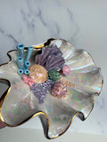 Clam Shell Bowl Coral Reef Pearl Sculpture